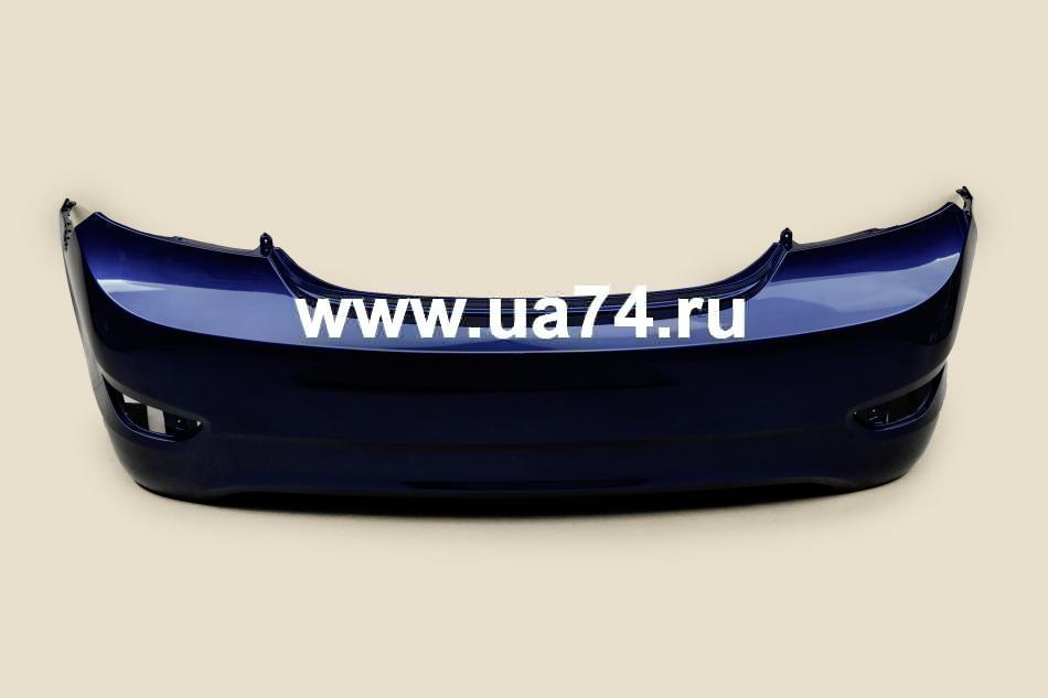 Бампер задний Hyundai Solaris 11-13 4D Россия Sapphire Blue WGM  (Синий перламутр)
